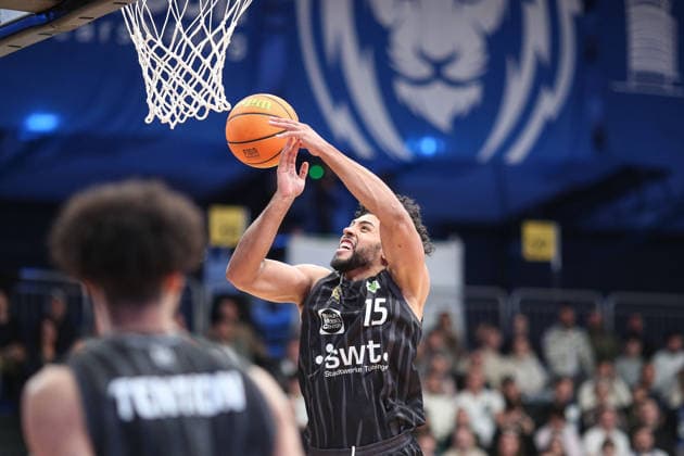 Patrick Etienne Fardy Emilien Tigers Tuebingen, 15 , PS Karlsruhe LIONS vs Tigers Tuebingen, Basketball ProA 2 Bundesliga, 11 Matchday, Season 2025 2026, 05 12 2025, PS Karlsruhe LIONS vs Tigers Tuebingen, Basketball ProA 2 Bundesliga, 11 Matchday, Season 2025 2026, 05 12 2025 Karlsruhe Copyright: xEibner-Pressefoto JanxPrihodax EP_JPA