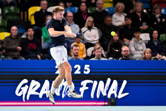 THE WALL David Goffin during his match with THE COMMANDER Ugo Humbert in the UTS London Grand Final 2025 at the Copper Box Arena, London, United Kingdom on 5 December 2025. Copyright: xPhilxHutchinsonx 44340034