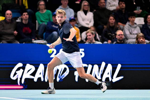 THE WALL David Goffin during his match with THE COMMANDER Ugo Humbert in the UTS London Grand Final 2025 at the Copper Box Arena, London, United Kingdom on 5 December 2025. Copyright: xPhilxHutchinsonx 44340037