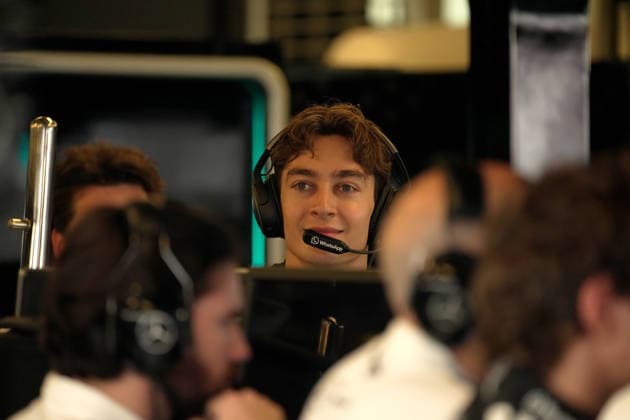 Formula 1 Etihad Airways Abu Dhabi Grand Prix 2025 06 12 2025, Yas Marina Circuit, Abu Dhabi, Formula 1 Etihad Airways Abu Dhabi Grand Prix 2025 , pictured George Russell GBR , Mercedes AMG Petronas Formula One Team nordphotoxGmbHx xBratic nph00250