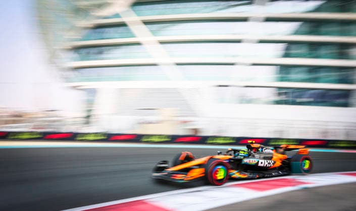 FORMULA ONE ABU DHABI GRAND PRIX 2025 Lando Norris 4 (GBR), McLaren MCL39 during the Formula One Etihad Airways Abu Dhabi Grand Prix 2025 Practice 3 session at the Yas Marina Circuit, Yas Island, United Arab Emirates on 6 December 2025 Credit: Phil Duncan Every Second Media Editorial use only. All images are copyright Every Second Media Limited. No images may be reproduced without prior permission. Copyright: xIMAGO EveryxSecondxMediax ESM-1693-0003 PhilxDuncanx xEveryxSecondxMediax
