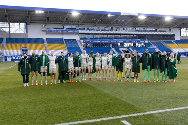 Google Pixel Womens Bundesliga FC Carl Zeiss Jena vs SV Werder Bremen Jena 06 12 2025 Jubel SV Werder Bremen Google Pixel Womens Bundesliga FC Carl Zeiss Jena vs SV Werder Bremen ad hoc arena im Ernst Abbe Sportfeld 06 12 2025 DFB REGULATIONS PROHIBIT ANY USE OF PHOTOGRAPHS AS IMAGE SEQUENCES AND OR QUASI VIDEO Copyright: xBEAUTIFULxSPORTS Duehringx