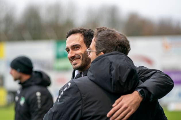 Dennis da Silva Felix SV Roedinghausen, Trainer, Coach, Headcoach and Boris Schommers Sportfreunde Siegen, Trainer SV Rödinghausen Sportfreunde Siegen 28 11 2025 Soccer, Regionalliga West, 18 Matchday, GER, Wiehenstadion, Rödinghausen Copyright: MarcoxBader