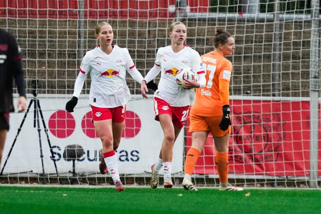 Germany Google Pixel Womens Bundesliga 2025 26, 12 Matchday Bayer 04 Leverkusen vs RB Leipzig 06 12 2025 Ulrich Haberland Stadion Leverkusen, Nordrhein Westfalen Goal for 3 1 by Marlene Müller RB Leipzig, 27 Copyright: xCelinaxLeiersx