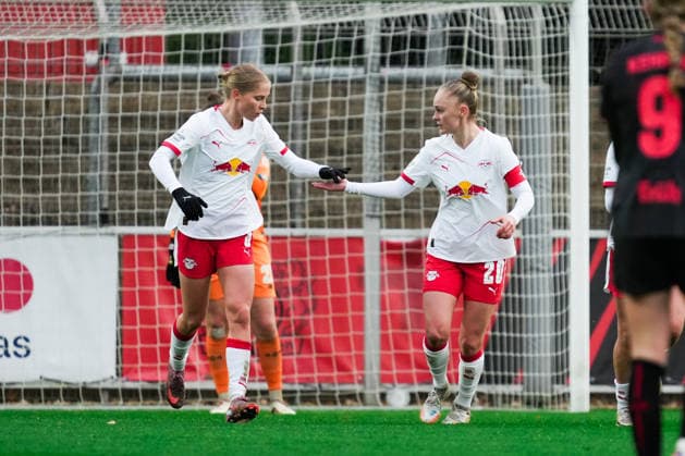 Germany Google Pixel Womens Bundesliga 2025 26, 12 Matchday Bayer 04 Leverkusen vs RB Leipzig 06 12 2025 Ulrich Haberland Stadion Leverkusen, Nordrhein Westfalen Goal for 3 1 by Marlene Müller RB Leipzig, 27 Copyright: xCelinaxLeiersx