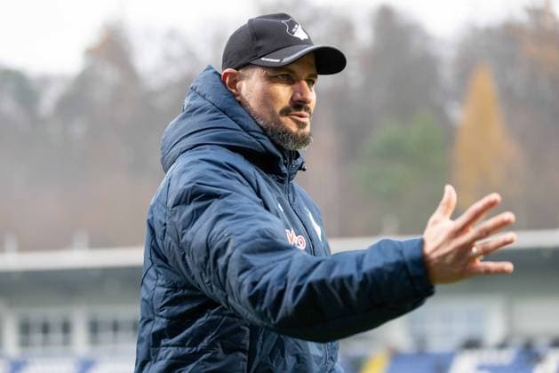 06 12 2025, Soccer, GER, Season, 3 Liga, Season 2025 2026, 17 Matchday, TSG Hoffenheim II SSV Jahn Regensburg Stefan Kleineheismann Coach Hoffenheim II DFL REGULATIONS PROHIBIT ANY USE OF PHOTOGRAPHS AS IMAGE SEQUENCES AND OR QUASI VIDEO