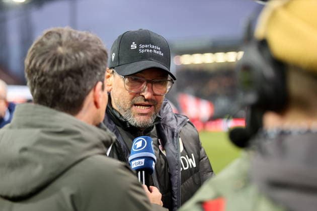 Coach Claus Dieter Wollitz Energie Cottbus TV interview Football 3 Liga 2025 2026 FC Energie Cottbus MSV Duisburg