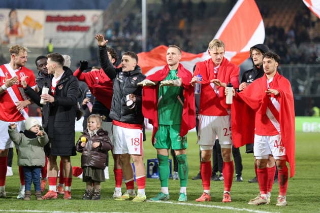 Energie celebrates victory Football 3 Liga 2025 2026 FC Energie Cottbus MSV Duisburg