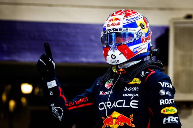 F1 - ABU DHABI GRAND PRIX 2025 VERSTAPPEN Max (ned), Red Bull Racing RB21, portrait celebrating pole position during the 2025 Formula 1 Abu Dhabi Grand Prix, 24th round of the 2025 FIA Formula One World Championship, WM, Weltmeisterschaft from December 05 to 07, 2025 on the Yas Marina Circuit, in Abu Dhabi, United Arab Emirates - Abu DhabiUnited Arab Emirates  Copyright: xFLORENTxGOODENx
