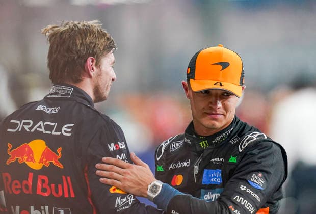 FORMULA ONE ABU DHABI GRAND PRIX 2025 Max Verstappen 1 (NED), Oracle Red Bull Racing RB21 P1 and Lando Norris 4 (GBR), McLaren MCL39 P2. Qualifying, during the Formula One Etihad Airways Abu Dhabi Grand Prix 2025 at the Yas Marina Circuit, Yas Island, United Arab Emirates on 6 December 2025 Credit: Eleanor Hoad Every Second Media Editorial use only. All images are copyright Every Second Media Limited. No images may be reproduced without prior permission. Copyright: xIMAGO EveryxSecondxMediax ESM-1694-0074 EleanorxHoadx xEveryxSecondxMediax
