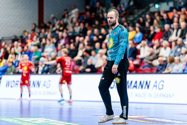 Fredrik Genz TuS N Luebbecke, 16 GER, TuS N Luebbecke vs VfL Eintracht Hagen, Handball, 2 Bundesliga, Matchday 14, Season 2025 2026, 06 12 2025 GER, TuS N Luebbecke vs VfL Eintracht Hagen, Handball, 2 Bundesliga, Matchday 14, Season 2025 2026, 06 12 2025 Luebbecke Copyright: xEibner-Pressefoto JanxRollingerx EP_JSK