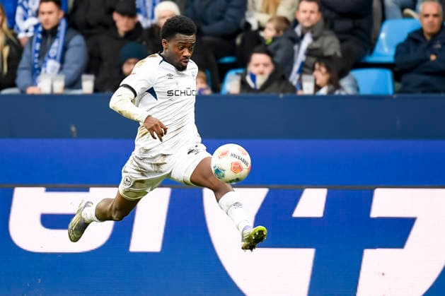 Benjamin Boakye Arminia Bielefeld controls the ball during the 2 Bundesliga match between VfL Bochum and Arminia Bielefeld, Vonovia Ruhrstadion on 06 December 2025 in Bochum, Germany Photo by Max Maiwald DeFodi Images Benjamin Boakye Arminia Bielefeld controls the ball during the 2 Bundesliga match between VfL Bochum and Arminia Bielefeld at Vonovia Ruhrstadion on December 6, 2025 in Bochum, Germany Photo by Max Maiwald DeFodi Images DFB DFL REGULATIONS PROHIBIT ANY USE OF PHOTOGRAPHS AS IMAGE SEQUENCES AND OR QUASI VIDEO Photo by Max Maiwald DeFodi Images