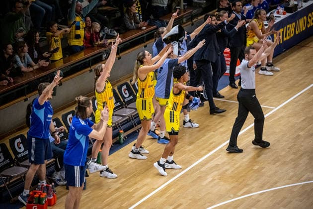 Basketball Berlin 06 12 2025 Season 2025 2026 DBBL 1 Bundesliga Alba Berlin Rutronik Stars Keltern Jubel Alba