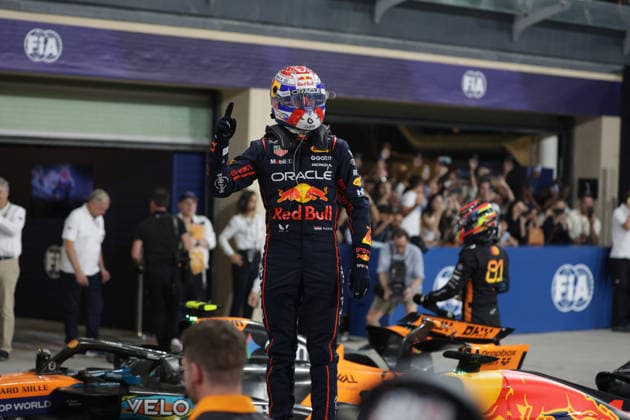06 12 2025, Yas Marina Circuit, Abu Dhabi, Formula 1 Etihad Airways Abu Dhabi Grand Prix 2025 , in the picture pole position for Max Verstappen NLD , Oracle Red Bull Racing Photo by Alessandro Martellotta Hasan Bratic DeFodi Images