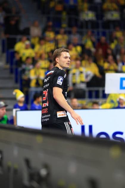Handball scene with Christopher Bissel 21 HC Erlangen Christopher Bissel 21 HC Erlangen in action Copyright: xspeedshotx