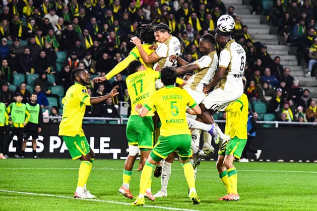 FOOTBALL : FC Nantes vs RC Lens - Ligue 1 - JournÃ e 15 - 06 12 2025 Samson Baidoo (RC Lens) IsmaÃ«lo Ganiou (RC Lens) Rayan Fofana (RC Lens) NantesFrance  Copyright: xBaptistexAutissierx