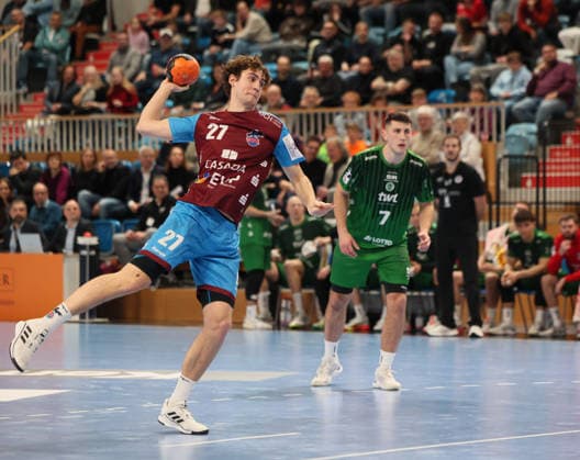 GER HBL2 Season 2025 2026 VfL Potsdam vs EULEN Ludwigshafen, 06 12 25, MBS Arena, Potsdam Nils FUHRMANN 1 VfL Potsdam 27 , seven meters, penalty throw