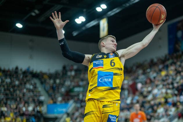 Johannes Patrick MHP RIESEN Ludwigsburg, 06 , GER, MHP RIESEN Ludwigsburg vs VET CONCEPT Gladiators Trier, easycredit BBL, Basketball, Bundesliga, Matchday 9, Season 2025 2026, 06 12 2025, GER, MHP RIESEN Ludwigsburg vs VET CONCEPT Gladiators Trier, easycredit BBL, Basketball, Bundesliga, Matchday 9, Season 2025 2026, 06 12 2025 Ludwigsburg Copyright: xEibner-Pressefoto SaschaxWaltherx EP_EER
