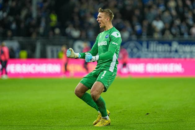 Soccer 2 Bundesliga, Matchday 15, SV Darmstadt 98 Karlsruher SC on 06 12 2025 in Darmstadt Merck Stadion am Böllenfalltor , Germany, Season 2025 2026 DFB DFL REGULATIONS PROHIBIT ANY USE OF PHOTOGRAPHS as IMAGE SEQUENCES and or QUASI VIDEO Goal celebration by Hans Christian Bernat 1, KSC to 0 1 Own goal by SVD Darmstadt Merck Stadion am Böllenfalltor Germany Copyright: xChristophxKinzingerx