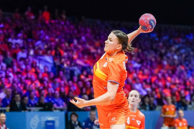 2025-12-06 Netherlands v Poland - IHF World Women s Handball Championship ROTTERDAM, NETHERLANDS - DECEMBER 6: Merel Freriks of the Netherlands during the IHF World Women s Handball Championship match between Netherlands and Poland at Ahoy on December 6, 2025 in Rotterdam, Netherlands. Rotterdam Ahoy Netherlands Content not available for redistribution in The Netherlands directly or indirectly through any third parties. Copyright: xHenkxSeppenx