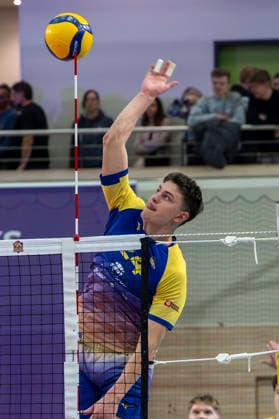 1 Volleyball Bundesliga Season 2025 2026 Cerebricks Volley Goats Mitteldeutschland vs Berlin Recycling Volleys Halle, Germany 06 December 2025 In the picture Clay Wieter Bitterfeld Halle Saale swh Arena Sachsen Anhalt Germany