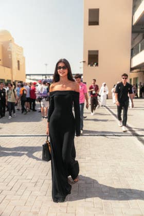 Formula 1 Abu Dhabi Grand Prix 2025 Francisca Cerqueira Gomes arrival on race day at the Abu Dhabi GP 2025 07 12 2025