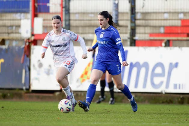 07.12.2025, Hänsch-Arena, Meppen, GER, SVM-Frauen 2. Frauen-Bundesliga: SV Meppen vs Bayern München II, Marie Bleil (SV Meppen 7) DFL REGULATIONS PROHIBIT ANY USE OF PHOTOGRAPHS AS IMAGE SEQUENCES AND OR QUASI-VIDEO. Meppen Niedersachsen Deutschland Hänsch-Arena