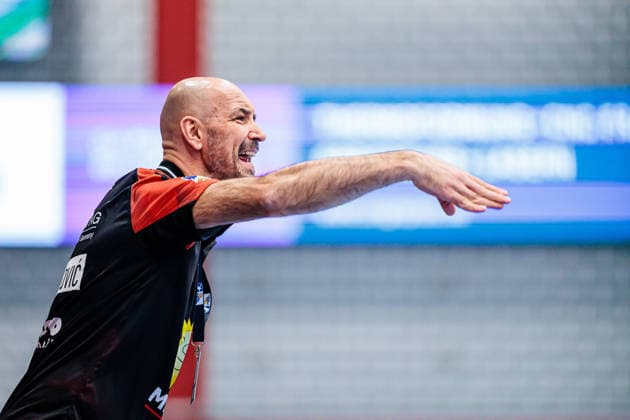 Davor Dominikovic TuS N Luebbecke, Coach gestures GER, TuS N Luebbecke vs VfL Eintracht Hagen, Handball, 2 Bundesliga, Matchday 14, Season 2025 2026, 06 12 2025 GER, TuS N Luebbecke vs VfL Eintracht Hagen, Handball, 2 Bundesliga, Matchday 14, Season 2025 2026, 06 12 2025 Luebbecke Copyright: xEibner-Pressefoto JanxRollingerx EP_JSK