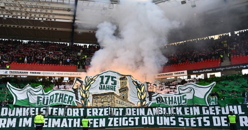 07 12 2025 Soccer Season 2025 2026 2 Soccer Bundesliga 15 Matchday 1 FC Nürnberg FCN Club SpVgg Greuther Fürth Kleeblatt Derby Frankenderby Sportfoto Zink xwoxzix DFL regulations prohibit any use of photographs as image sequences and or quasi video only for editorial use Teil dr Choreo Choreografie Kleeblattfan Greutherfürthfans Fans Fanblock Kleeblattfans