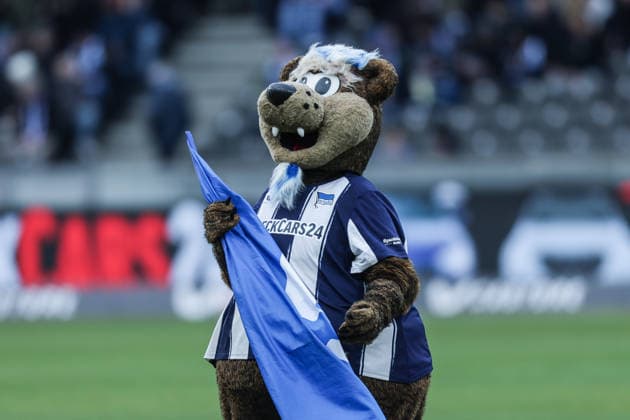 Sport, Football, 2 Bundesliga Season 2025 2026 15 Matchday Hertha BSC Berlin 1 FC Magdeburg Herthino Mascot Hertha BSC Berlin Berlin Olympiastadion Berlin Berlin Germany