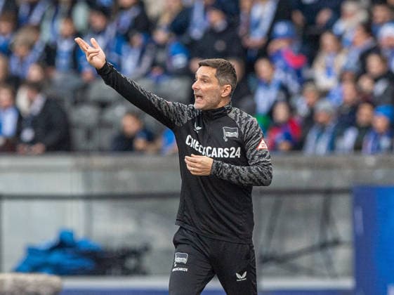 Soccer, Men, Season 2025 2026, 2 Bundesliga 15 Matchday , Hertha BSC 1 FC Magdeburg, Coach Stefan Leitl Hertha BSC , 07 12 2025, Copyright: xSebastianxRäppold MatthiasxKochx