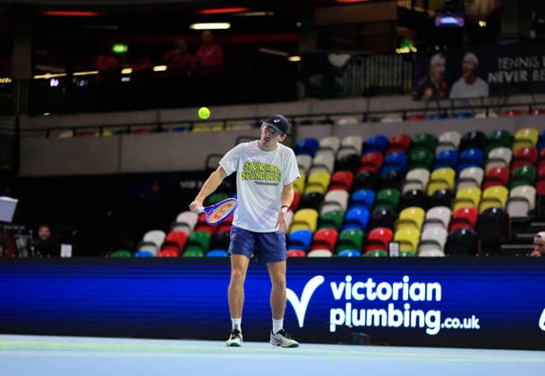 7th December 2025; Copper Box Arena, London, England; Victorian Plumbing UTS London Grand Final Tennis, Day Three; Alex de Minaur practices ahead of his match  HongboxChen