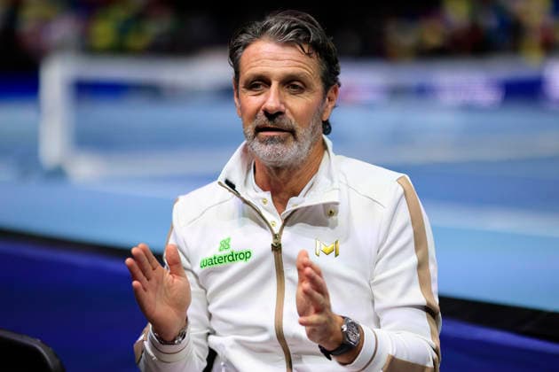 7th December 2025; Copper Box Arena, London, England; Victorian Plumbing UTS London Grand Final Tennis, Day Three; UTS league founder Patrick Mouratoglou on court interview before match day  HongboxChen
