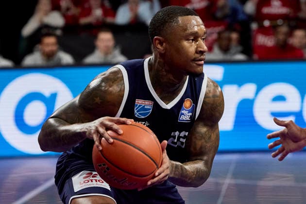 German Basketball Bundesliga BBL , FC Bayern Munich Basketball vs SYNTAINICS MBC, Munich FC Bayern Basketball, SYNTAINICS MBC, 2025 12 07 in Munich BMW Park Munich CALLISON Charles SYNTAINICS MBC Point Guard Nr 23 MBC23 sportworld Munich BMW Park Munich Bayern Germany