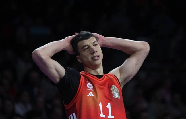 Stunned Bayerns 11 Vladimir LUCIC Basketball Bayern Weissenfels Bundesliga, FC Bayern Basketball SYNTAINICS MBC, 9 Matchday, Season 2025 2026, 7 12 2025, in Munich, B M W P A R K, Germany Source Copyright Credit Oryk HAIST xBASKETBALL-BAYERN-MBCx