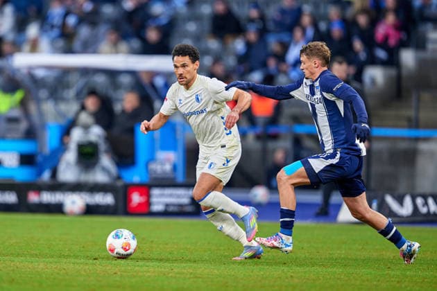 Herbert Bockhorn 1 FC Magdeburg, 07 , Michael Cuisance Hertha BSC, 10 , GER, Hertha BSC vs ,1 FC Magdeburg, 2 Bundesliga, Season 2025 2026, 15 Matchday, 07 12 2025 DFL REGULATIONS PROHIBIT ANY USE OF PHOTOGRAPHS AS IMAGE SEQUENCES AND OR QUASI VIDEO GER, Hertha BSC vs ,1 FC Magdeburg, 2 Bundesliga, Season 2025 2026, 15 Matchday, 07 12 2025 Berlin Copyright: xClaudiusxRauch,xEibner-Pressefotox xClaudiusxRauchx EP_CRH