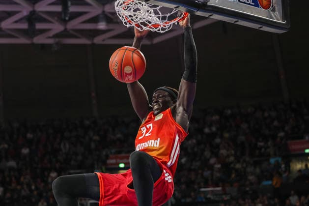 Dunk Wenyen Gabriel FC Bayern Basketball, 32 , GER, FC Bayern Basketball vs SYNTAINICS MBC, Basketball, easycredit Basketball Bundesliga, 9 Matchday, Season 2025 2026, 07 12 2025, GER, FC Bayern Basketball vs SYNTAINICS MBC, Basketball, easycredit Basketball Bundesliga, 9 Matchday, Season 2025 2026, 07 12 2025 Munich Copyright: xEibner-Pressefoto JennixMaulx EP_JML