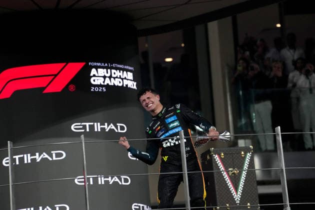 07 12 2025, Yas Marina Circuit, Abu Dhabi, Formula 1 Etihad Airways Abu Dhabi Grand Prix 2025 , in the picture The new Formula 1 World Champion 2025, Lando Norris GBR , McLaren F1 Team Photo by Hasan Bratic DeFodi Images