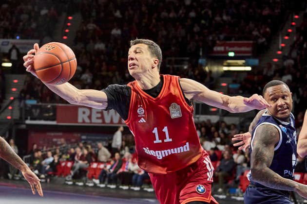 German Basketball Bundesliga BBL , FC Bayern Munich Basketball vs SYNTAINICS MBC, Munich FC Bayern Basketball, SYNTAINICS MBC, 2025 12 07 in Munich BMW Park Munich LUCIC Vladimir FC Bayern Basketball SF Nr11 FCBB11 sportworld Munich BMW Park Munich Bayern Germany