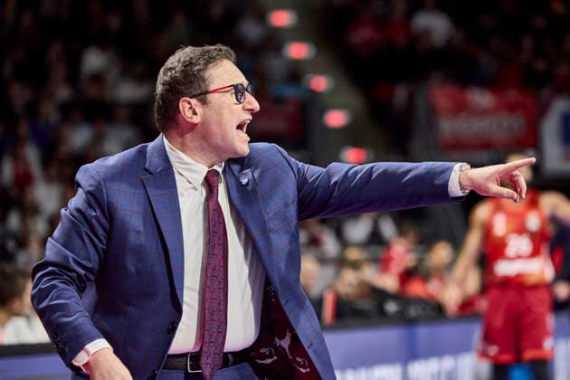 German Basketball Bundesliga BBL , FC Bayern Munich Basketball vs SYNTAINICS MBC, Munich FC Bayern Basketball, SYNTAINICS MBC, 2025 12 07 in Munich BMW Park Munich RAMONDINO Marco SYNTAINICS MBC Headcoach MBCHC sportworld Munich BMW Park Munich Bavaria Germany