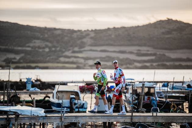 Belgian Laurens Sweeck and Belgian Michael Vanthourenhout pictured after the men s elite race of the Cyclocross World Cup, in Terralba, Sardinia, Italy, Sunday 07 December 2025, stage 3 (out of 12) in the World Cup of the 2026-2027 season. DAVIDxPINTENS  x147203213x