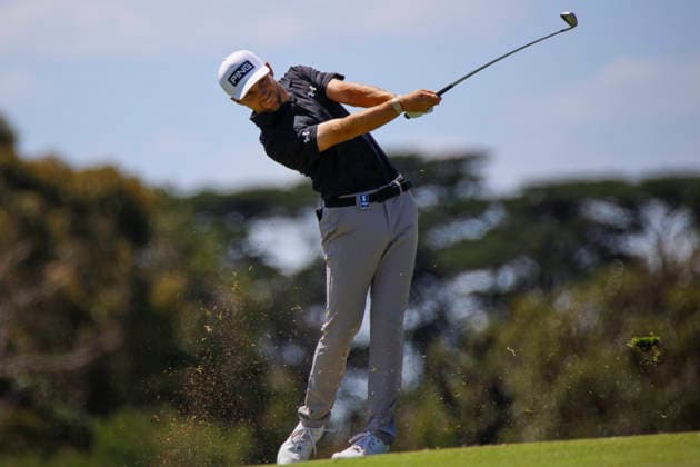 December 7, 2025, Melbourne, Australia: Rasmus Neergaard-Petersen of Denmark plays a shot on the hole in round four of the Australian Open Golf tournament. The 2025 Australian Open concluded with Denmark™s Rasmus Neergaard-Petersen securing the championship at 15-under after a tense final round at The Australian Golf Club. The tournament delivers a dramatic finish, with top international contenders pushing the leaderboard to the final holes. Large crowds gathered across the course as fans watch one of Australia™s premier golf events come to a close for the year. Melbourne Australia - ZUMAs197 20251207_aaa_s197_100 Copyright: xYexMyoxKhantx