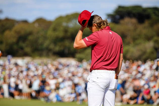 December 7, 2025, Melbourne, Australia: Cameron Smith of Australia looks on after missing a putt on the 18th hole placing him second overall in the Australian Open Golf tournament. The 2025 Australian Open concluded with Denmark™s Rasmus Neergaard-Petersen securing the championship at 15-under after a tense final round at The Australian Golf Club. The tournament delivers a dramatic finish, with top international contenders pushing the leaderboard to the final holes. Large crowds gathered across the course as fans watch one of Australia™s premier golf events come to a close for the year. Melbourne Australia - ZUMAs197 20251207_aaa_s197_102 Copyright: xYexMyoxKhantx