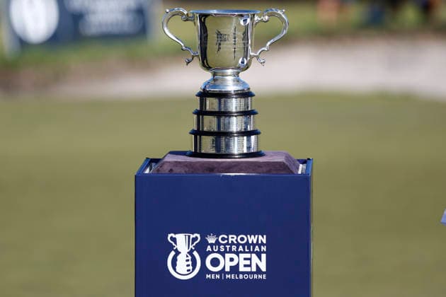 December 7, 2025, Melbourne, Australia: A general view of the Australian Open Golf trophy on display. The 2025 Australian Open concluded with Denmark™s Rasmus Neergaard-Petersen securing the championship at 15-under after a tense final round at The Australian Golf Club. The tournament delivers a dramatic finish, with top international contenders pushing the leaderboard to the final holes. Large crowds gathered across the course as fans watch one of Australia™s premier golf events come to a close for the year. Melbourne Australia - ZUMAs197 20251207_aaa_s197_108 Copyright: xYexMyoxKhantx
