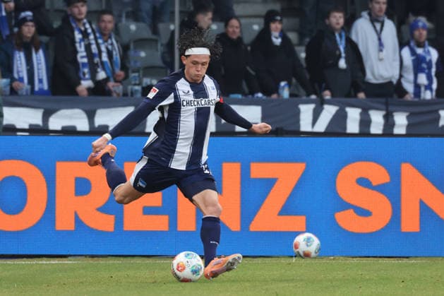 DEU, DFL, 2 FBL, Hertha BSC vs 1 FC Magdeburg, 07 12 2025, Berliner Olympiastadion, Berlin, DEU, DFL, 2 FBL, Hertha BSC vs 1 FC Magdeburg, im Bild Fabian Reese Hertha BSC Berlin 11 DFL regulations prohibit any use of Photographs as image sequences and or quasi video nordphotoxGmbHx xEngler nph00076