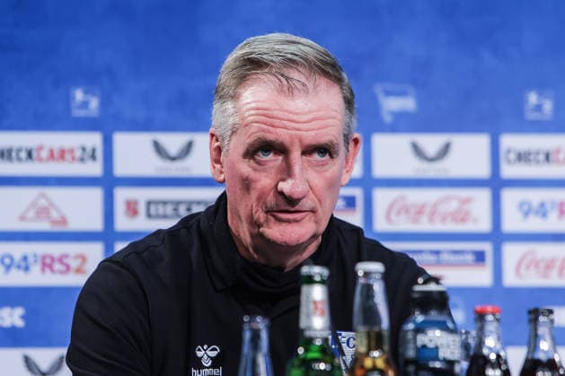 Sport, Football, 2 Bundesliga Season 2025 2026 15 Matchday Hertha BSC Berlin 1 FC Magdeburg 07 12 2025, Olympiastadion Berlin Petrik Sander Coach, 1 FC Magdeburg Berlin Olympiastadion Berlin Berlin Germany