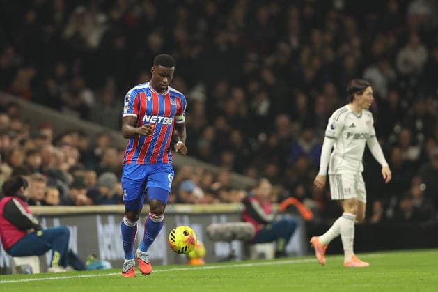 7th December 2025; Craven Cottage, Fulham, London, England; Premier League Football, Fulham versus Crystal Palace; Marc Guehi of Crystal Palace on the ball  KatiexChan