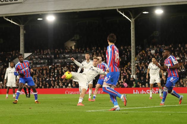 7th December 2025; Craven Cottage, Fulham, London, England; Premier League Football, Fulham versus Crystal Palace; Emile Smith Rowe of Fulham shoots with the shot deflected for a corner kick  KatiexChan