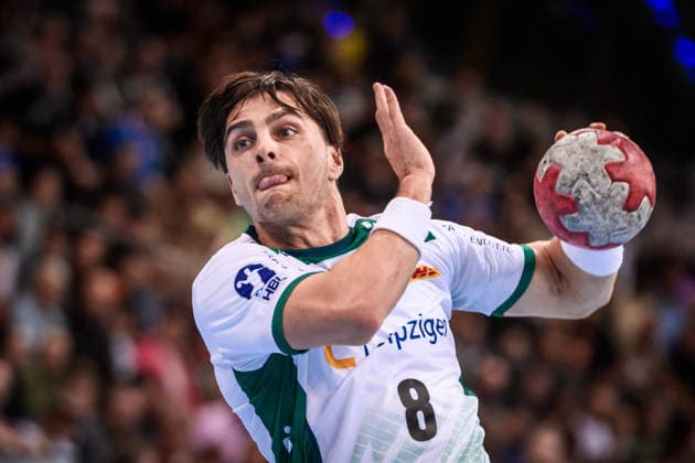 Lucas Krzikalla SC DHfK Leipzig, 08 GER, TVB Stuttgart SC DHfK Leipzig, DAIKIN HBL, Handball, Bundesliga, 15 Matchday, Season 2025 2026, 07 12 2025 GER, TVB Stuttgart SC DHfK Leipzig, DAIKIN HBL, Handball, Bundesliga, 15 Matchday, Season 2025 2026, 07 12 2025 Stuttgart Copyright: xSandyxDinkelackerx EP_SDR