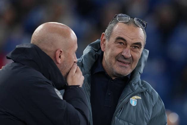 Lazio™s head coach Maurizio Sarri Bologna™s head coach Vincenzo Italiano during the Serie A EniLive soccer match between Lazio and Bologna at the Rome s Olympic stadium, Italy - Sunday December 7, 2025 - Soccer ( Photo by Alfredo Falcone LaPresse )  Copyright: xAlfredoxFalcone LaPressex